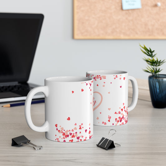 Personalized Heart Name Mug – Custom Emily Valentine’s Day Coffee Cup