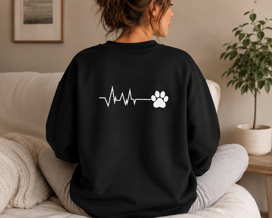 Minimal Paw Print Sweatshirt — Cute Pet Lover Crewneck