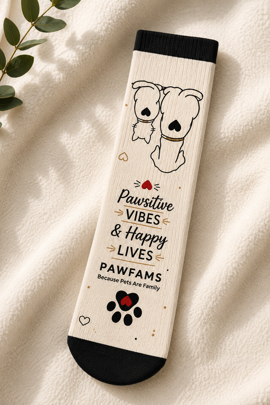 Happy Paw Parent Socks — Sublimated Dog Lover Crew Socks