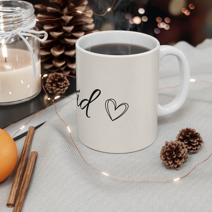 Personalized Name Mug – Elegant Script 11oz Ceramic Coffee Cup (Custom David)