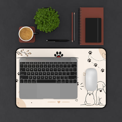 Home Is Where the Paws Are Desk Mat — Cute Pet Lover Mouse Pad