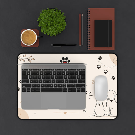 Home Is Where the Paws Are Desk Mat — Cute Pet Lover Mouse Pad