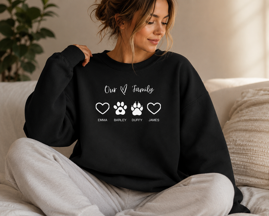 Minimal Paw Print Sweatshirt — Cute Pet Lover Crewneck