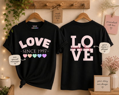 Cute Couple Tee — Pinky Promise & Kissing Cartoon Shirt
