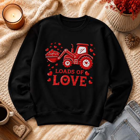 Loads of Love Sweatshirt — Valentine’s Tractor Love Crewneck